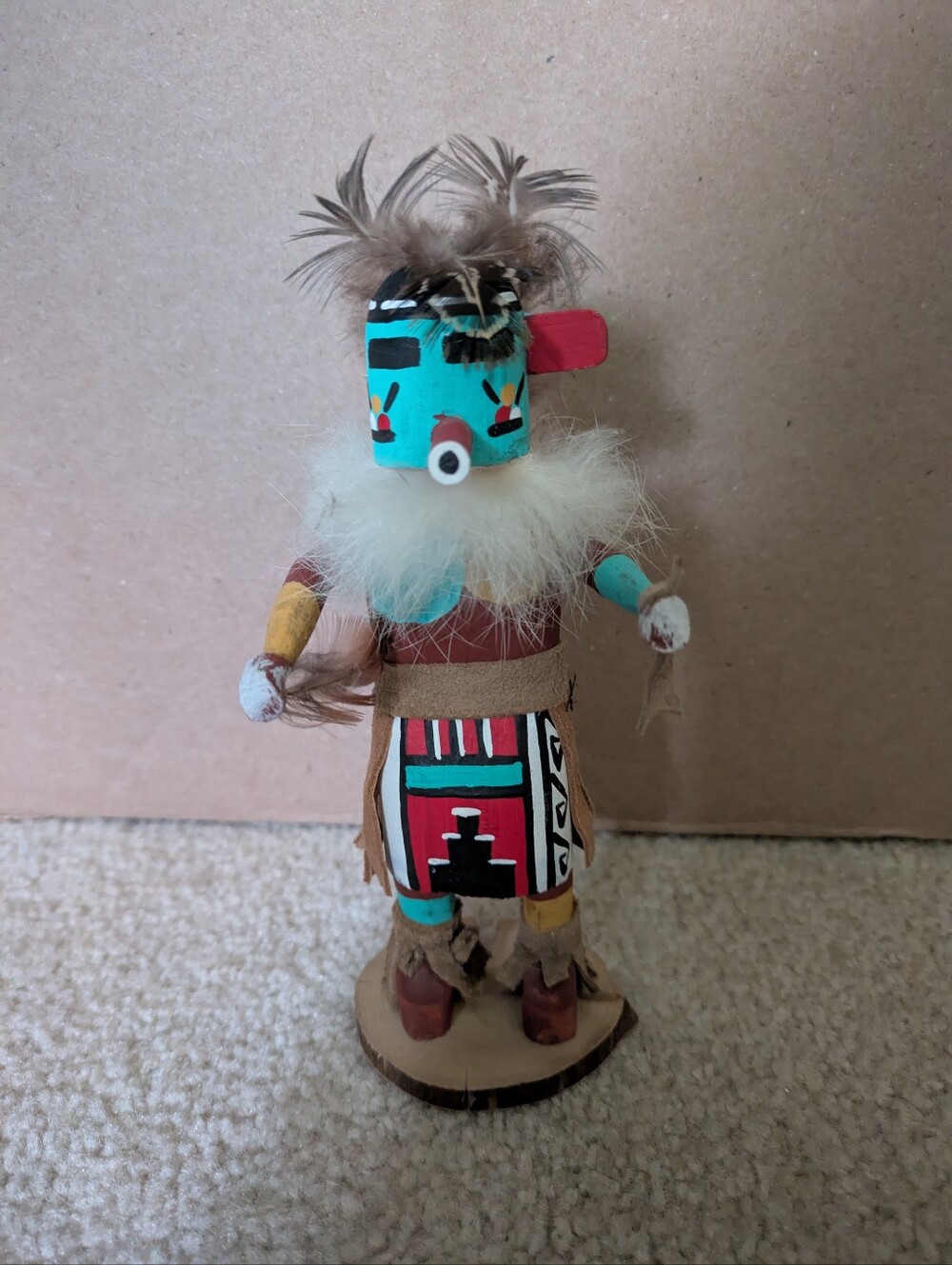 Kachina Doll Figurine.  Morning Singer, Navajo.  Hand carved & Painted.  Signed.